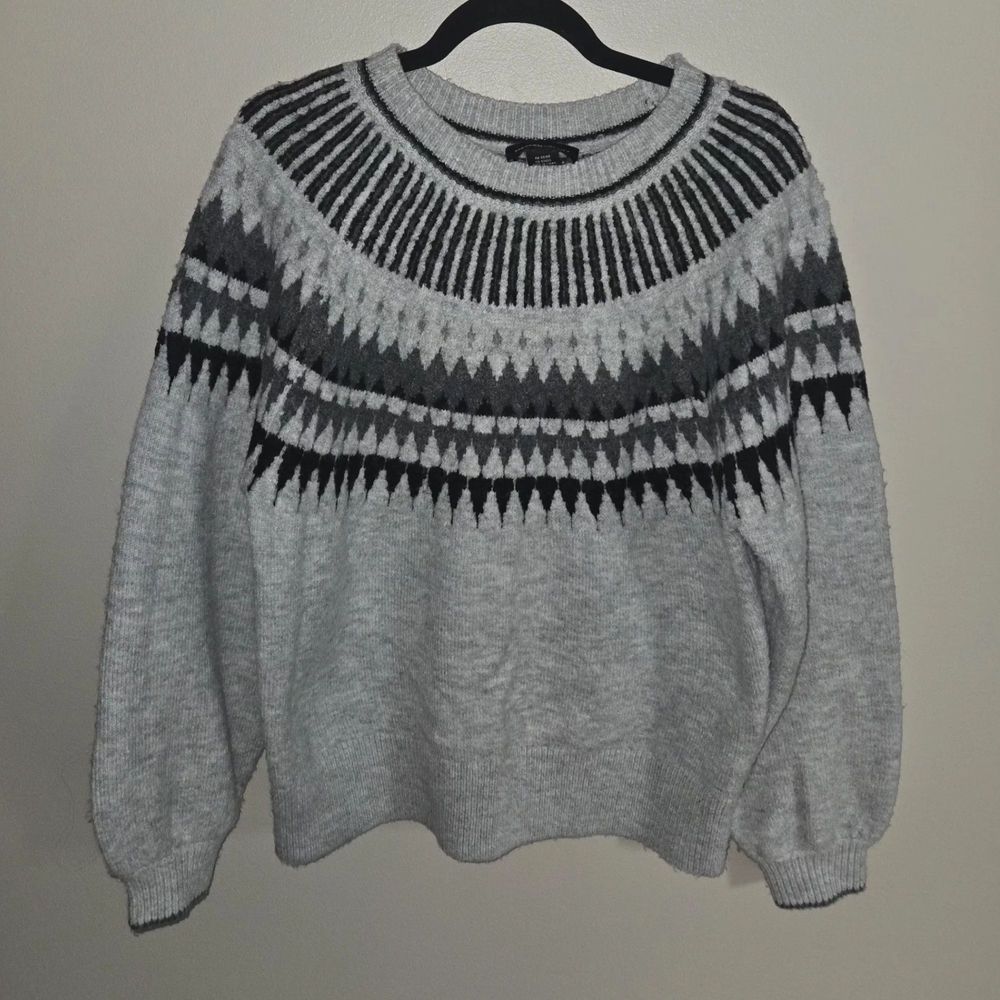 Fifteen Twenty Women's Sweater Size S Grey Long Sleeve Pullover Warm